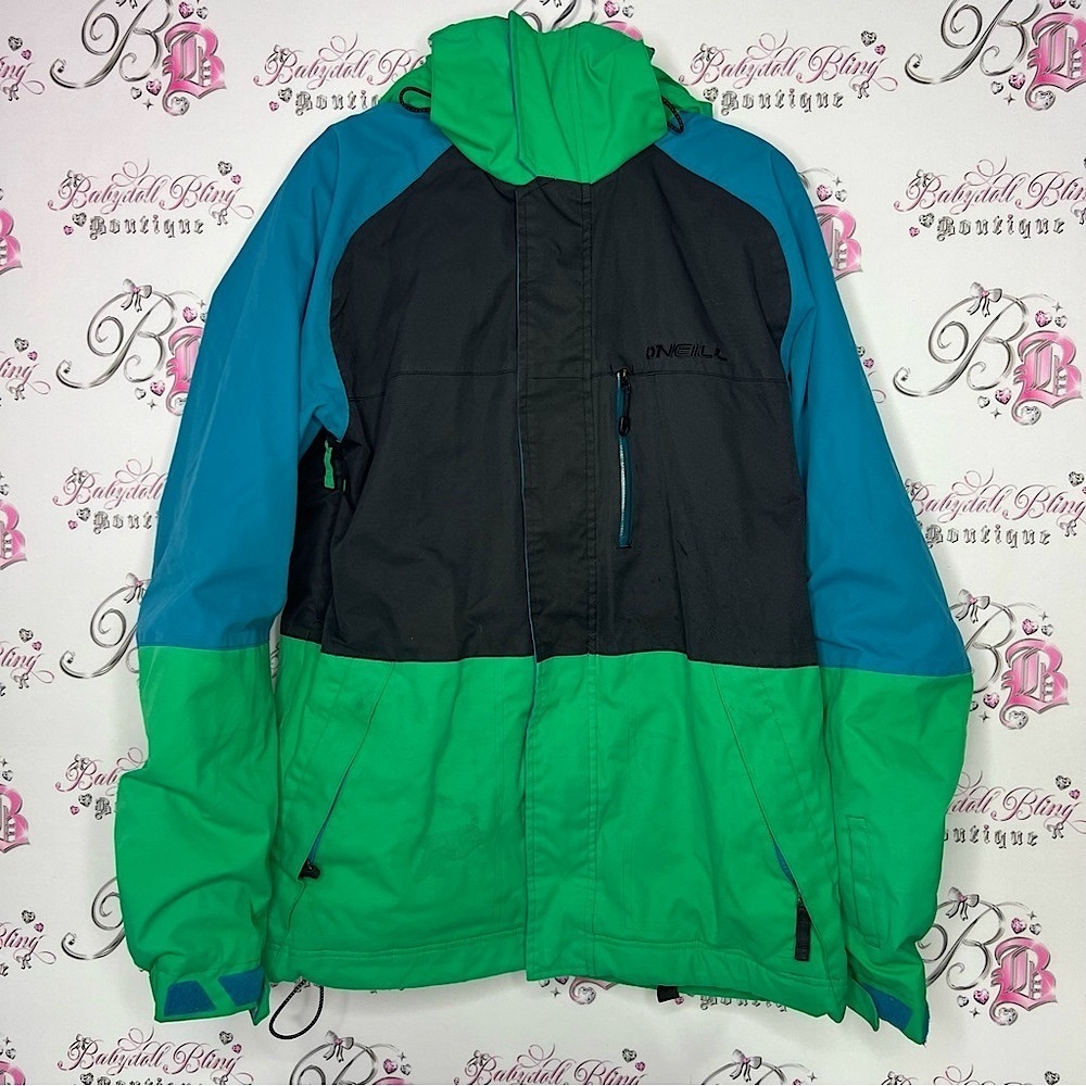 O’Neill jacket snowboarding skiing winter outdoor green blue black waterproof 🩵